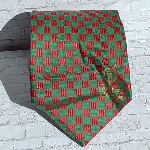 St. Andrew's Links Tartan Collection Tie | Red Green Crest | 100% Silk
